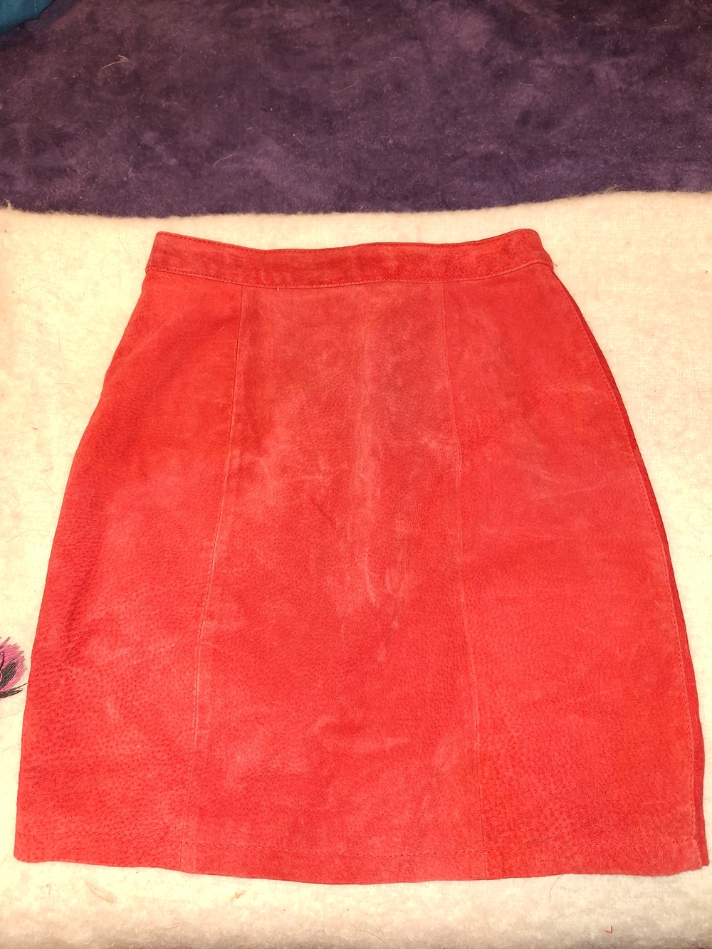 Women’s Red Suede A-Line Skirt